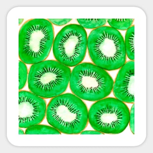 Watercolor kiwi slices pattern Sticker